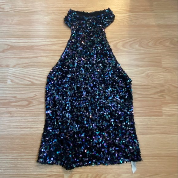 Free People Intimately High Neck Sequin
Sleeveless Top Black Size S - Picture 2 of 7